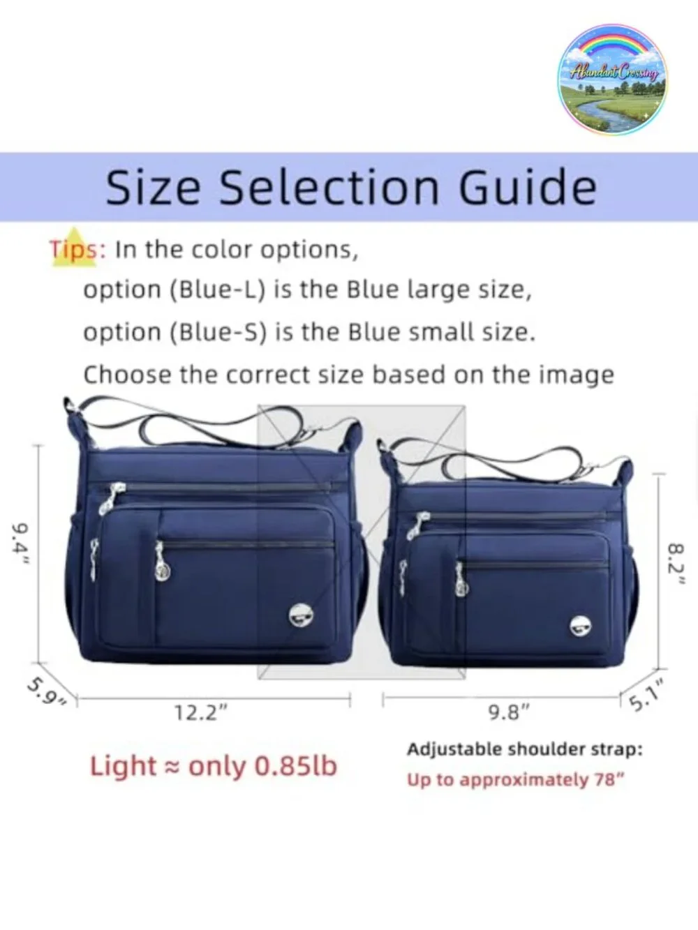 Lightweight Nylon Satchel Handbag Crossbody Tote with Multiple Pockets
